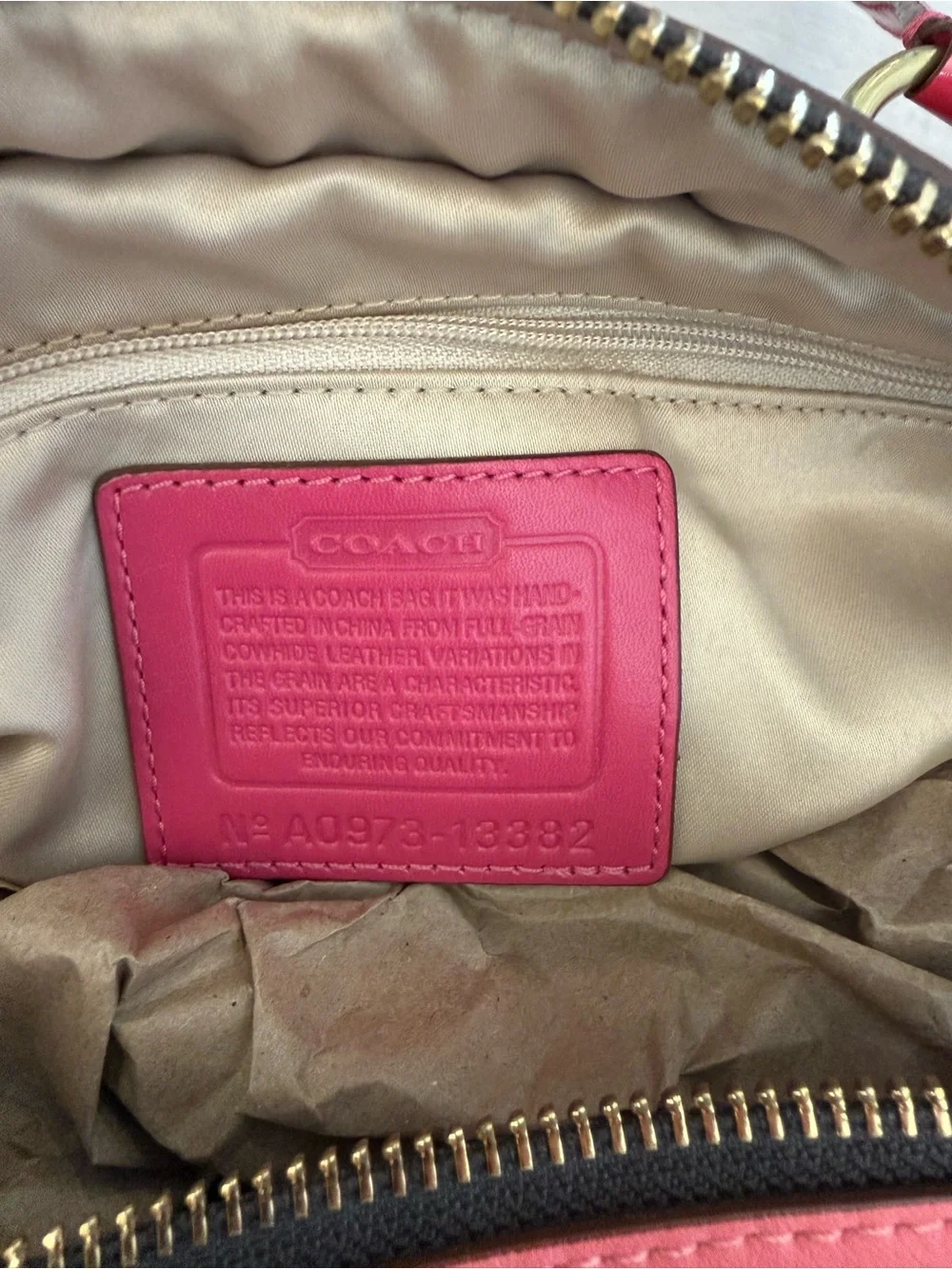 Coach Coral Pink Leather Shoulder Bag
